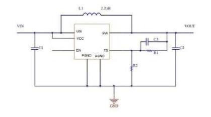 CXSD6129 Running at a frequency of 1.4MHz allows the use of small external components, such as ceram