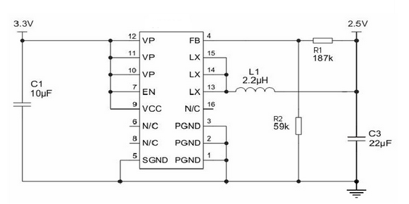 CXSU63104 2.5A输出的电源2.5V到5.5V的输入效率高达95%1.5MHz的恒定工作频率同步降压转换芯片
