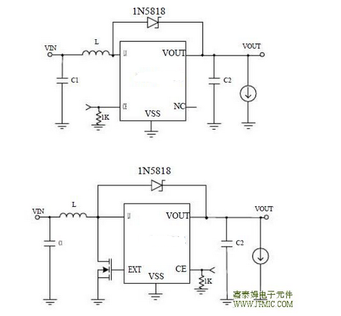 基准电压源振荡电路比较器VFM控制电路构成CMOS升压DC调整器CXSU6306低纹波高效率高输出电流内置MOSFET保护电路