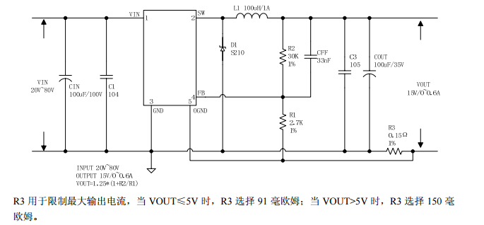 CXSD6266 1A输出电流10V到80V宽输入电压高压降压型 DC-DC转换器PWM控制环路可以调节占空比从0~100%之间线性变化
