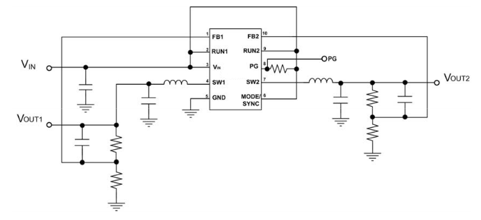 CXSD6245 high efficiency current mode dual synchronous buck PWM DC-DC regulator  internal generated 0.6V precision feedback reference voltage