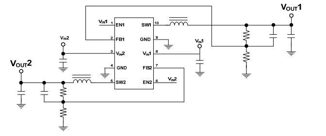 CXSD6247  high efficiency current mode dual synchronous buck PWM DC-DC regulator Shutdown mode also helps saving the current consumption