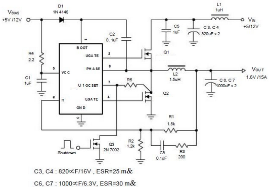 CXSD6276是固定的300kHz频率电压模式和同步PWM控制器两个低成本N通道mosfet设计为单电源5~12V或双电源工作电压为负载瞬变提供良好的调节