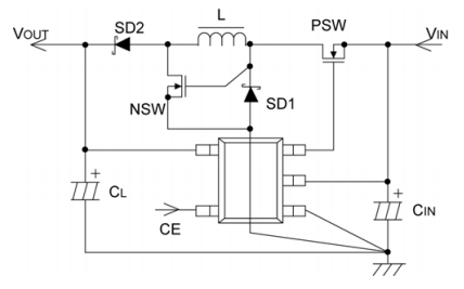 大电流高性能高速低通态电阻驱动器高频升降压DC/DC转换器CXSB6601输入电压2.4V～6.0V PWM/PFM切换控制