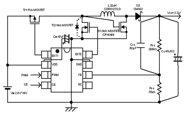 同步整流拓扑能达到高转换效率PWM/PFM可选的升降压DC/DC控制器CXSB6602输出电压2.0V～10.0V软启动时间为10ms