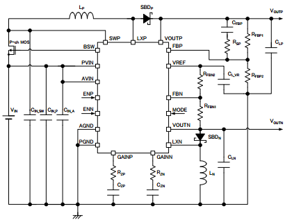 升压反转DC/DC转换器CXSB6611输出电压4.0V～18.0V的范围内自由设定软启动限流功能P沟道MOSFET