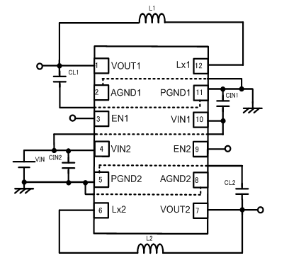 双路输出600mA同步整流降压DC/DC转换器CXSB6612内置1.2MHz和3.0MHz的压控振荡器高速响应低纹波高效率