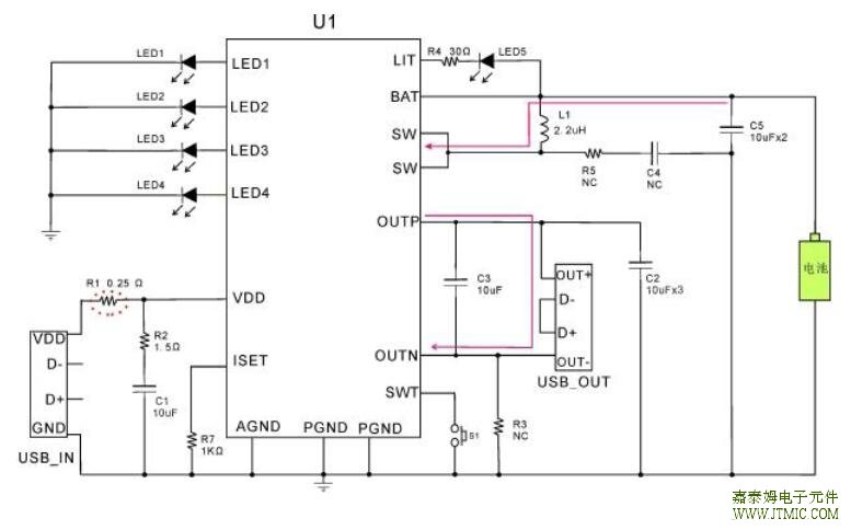 JTMT4302典型应用应用电路