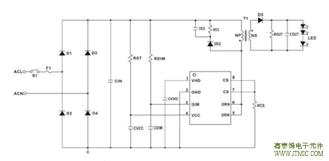JTMT8217典型应用电路