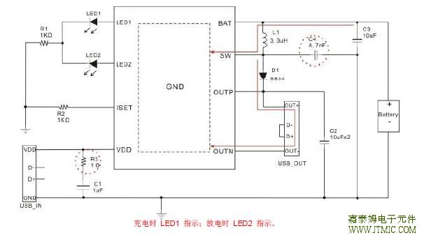 JTMT8223双灯典型应用电路
