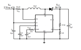 The CXSU6382 is a high efficiency step-up converter that is capable of delivering up to 12W of output power. Its switching frequency can be externally programmed up to 1MHz