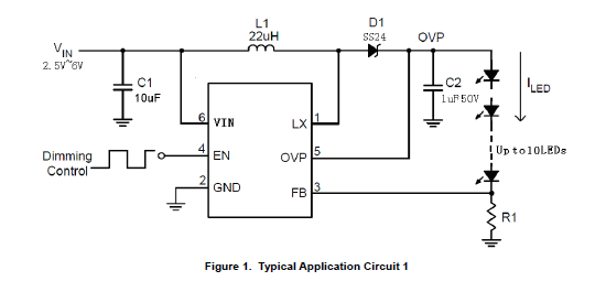 The CXLE8257 is a current-mode and fixed frequency boost converter with an integrated N-FET to drive up to 8~10 white LEDs in series. The series connection allows the LED
