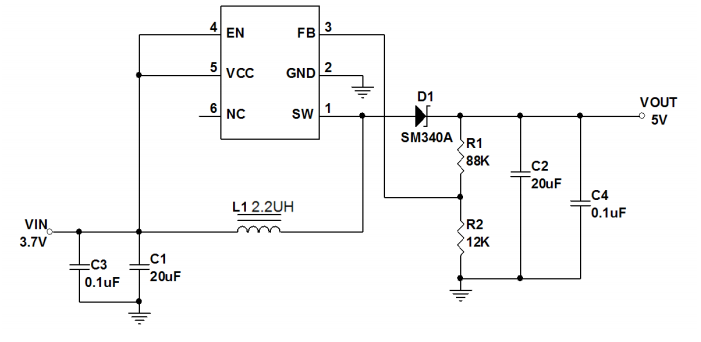 Cxlb7462 current mode boost DC-DC converter Its PWM circuit and built-in 0.2Ω power FET make the regulator have high power efficiency The internal compensation network also reduces up