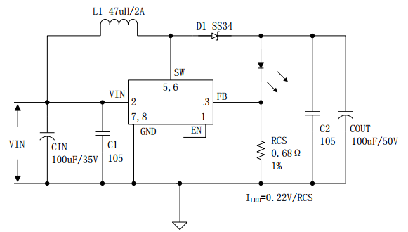 Cxle8117b is a boost constant current LED driver, which can work in the range of DC5V to 40V input voltage, with low ripple and built-in power MOS. Cxle8117b has built-in fixed frequency oscillator