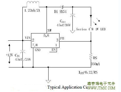 CXLE8116 regulator is fixed frequency PWM Boost (step-up) LED constant current driver,capable of driving Series 1W LED units with excellent line and load regulation. The regulator is simple to use