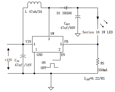 The CXLE8120 regulator is fixed frequency PWM Boost (step-up) LED constant current driver, capable of driving Series 1W/3W/5W LED units with excellent line and load regulation