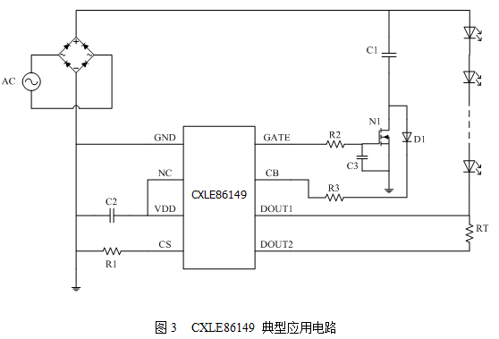 Cxle86149 is a single channel high voltage linear constant current LED driver chip. Cxle86149 adopts linear constant current technology and sets the driving current of LED lamp