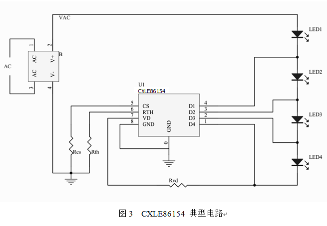 The cxle86154 adopts the segmented linear constant current technology, which can set the driving current of the LED light string through the external pin, Built in high-voltage MOS full chip scheme