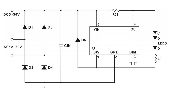 Cxle87167 is a step-down LED constant current driver working in inductive current continuous mode It is used to drive one or more series LED efficiently The input voltage range of the chip is 5V~36V