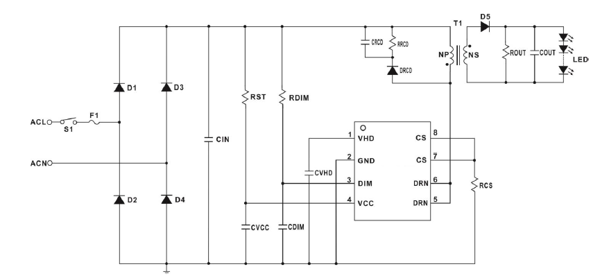 Cxle8422 is a dual winding primary side feedback led constant current driver chip with three section switch dimming function. The chip works in the discontinuous mode of inductive current